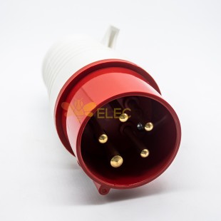 CEE Plug 5pin 16A 380V-415V 50/60Hz 5P 6h 3P-E IP44 IEC60309 Industrial Connector Red
