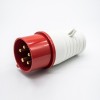 CEE Plug 5pin 16A 380V-415V 50/60Hz 5P 6h 3P+E IP44 IEC60309 Industrial Connector Red