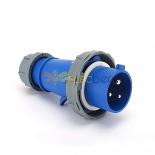 Waterproof Industrial Connector Plug 3Pin 16A 250V 2P+E IP67 Cable Mount