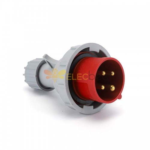 Waterproof Industrial Connector Plug 4Pin 16A 380-415V 3P+E IP67