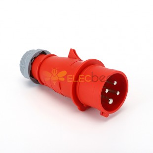 Waterproof Industrial Connector Plug 4Pin 32A 380-415V 3P+E IP44