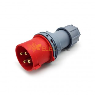 防水工业连接器 插头 4芯 32A 380-415V 3P+E IP44