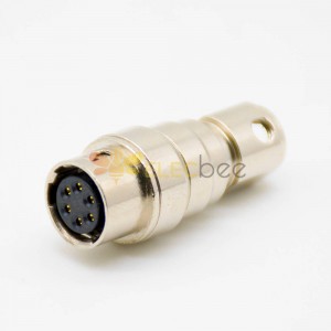 Circular Connector Female Jack float mounting 6 Pin Straight Solder Cup HR10 Circular Push-Pull Connector 5pcs