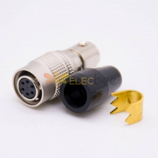 HRS Elecbee Electric Female Plug 6 Pin Straight Solder Cup HR10 Circular Push-Pull Connector 20pcs