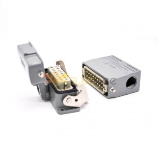 10 Pin Electrical Connector Heavy Duty H16A Female Butt-joint Male Silver Plating Size M25 Bulkhead Mounting