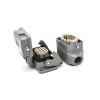 10 Pin Heavy Duty Connector H6B Male Without Contacts Bulkhead Mounting M20 Male Butt-Joint Female With Metal Dust Cover