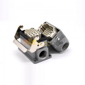 32 Pin Heavy Duty Connector H10B Male Without Contacts Male Butt-Joint Female M25 Bulkhead Mounting