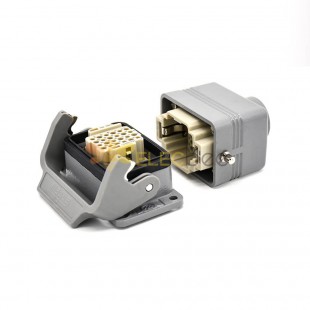 Heavy Duty Connector H6B 24 Pin Male Without Contacts Male Docking Type Female M25 Bulkhead Mounting