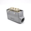 Heavy Duty Connector 6 Pin Female Butt-joint Male Silver Plating Size M40 H16B Hasp
