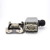 Heavy Duty Connector H6T 6 Pin Silver Plating Male Butt-Joint Female Hasp PG21 Bulkhead Mounting