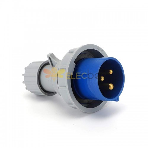 Waterproof Industrial Connector Plug 3Pin 16A 250V 2P+E IP67 Cable Mount