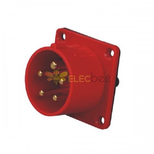 32A 5pin Receptacle 380V-415V 50/60Hz 3P-E IP44 IEC60309 CEE Industrial Panel Mount Pin Receptacle