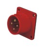 CEE Industrial Panel Mount Pin Receptacle 32A 4pin 380V-415V 50/60Hz 4P 6h IP44