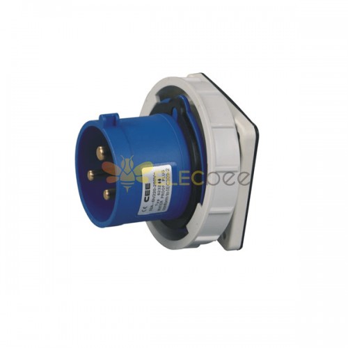 IP67 ICE60309 Socket 16A 3pin 220V-250V 6h 2P-E CEE Industrial Panel Mount Pin Receptacle