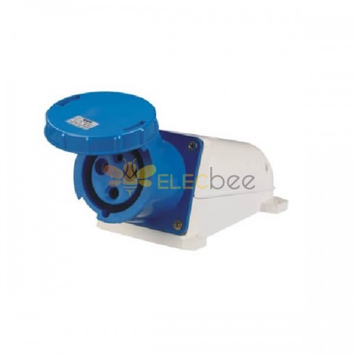 藍色防水工業插座明裝125 3芯IP67