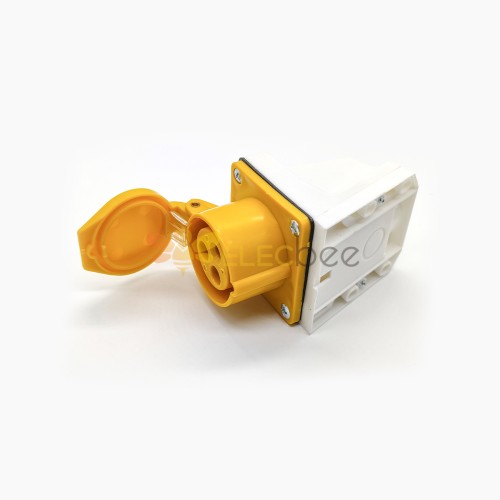 工业连接器黄色IP67防水16A 3芯130V