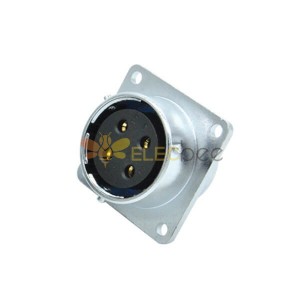 Connecteur 4 Pin Aviation RA24 Square Flange Industry Female Receptacle
