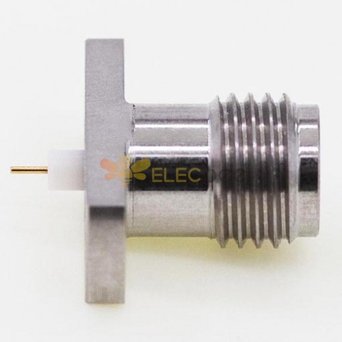 Conector roscado de 2,4 mm, conector de brida de 12,7 x 4,8 mm / 0,50 x 0,19 pulg. Clavija de 0,6 mm / 0,024″