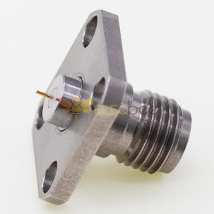 2.4mm Female Connector, 12.7mm / .500″ Square Bulkhead Flange Φ0.3mm / .012″ Pin