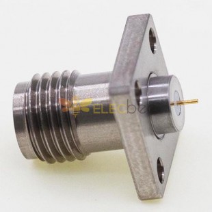 2.4mm Female Connector, 9.5mm / .375″ Square Bulkhead Flange Φ0.3mm / .012″ Pin