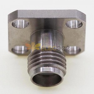 SMA Female Connector, 12.7mm / .500″ Square Flange 1.27mm / .050″ Pin