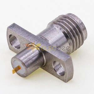 SMA Female Connector, 14 x 4.8mm / 0.550 x 0.190inch Flange, 0.8mm Horizontal Flat Pin