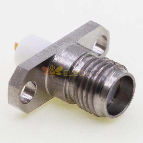 SMA Female Connector, 15.8 x 5.7mm Flange w/Cylindrical Contact & 1mm Vertical Flat Pin