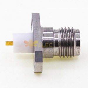 SMA Female Connector, 15.8 x 5.7mm Flange Cylindrical Contact 1mm Horizontal Flat Pin