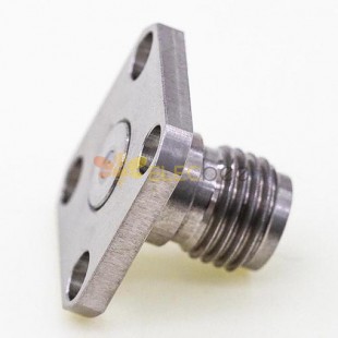 SMA Female Connector, 12.7mm / .50″ Square Flange for 0.23mm / .009″ Pin