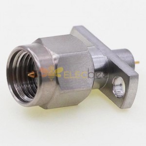 SMA Male Connector, 15.8 x 5.7mm / 0.622 x 0.223inch Flange 0.38mm / .015″ Pin