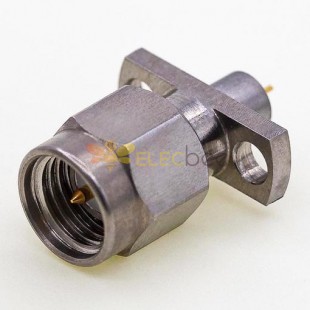 SMA Male Connector, 12.7 x 4.8mm / 0.500 x 0.190″ Flange 0.38mm / .015″ Pin