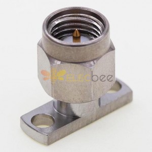 SMA Male Connector, 12.7 x 4.8mm / 0.500 x 0.190inch Flange for 0.46mm / .018″ Pin