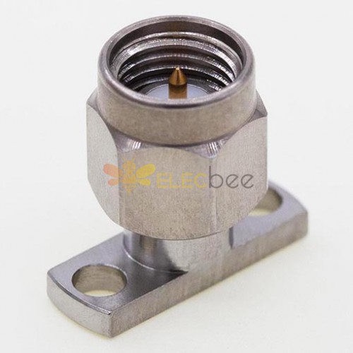 SMA Male Connector, 12.7 x 4.8mm / 0.500 x 0.190inch Flange for 0.46mm / .018″ Pin