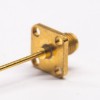 Gold Plated SMA Female Flange 4 Holes for PCB Mount