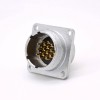 17 Pin Connector P24 Male Straight Socket Square 4 holes Flange Mounting Solder Cup for Cable