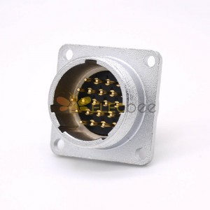 19 Pin Connector P24 Male Straight Socket Square 4 trous Flange Mounting Solder Cup pour câble