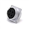 4 Pin Connector P28 Female Straight 4 Holes Flange Socket