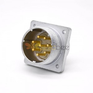 8 Pin Connector P32 Male Straight Socket Square 4 holes Flange Mounting Solder Cup for Cable