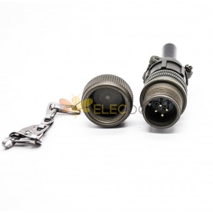 MS 5015 Series Size 14S 4pin Straight Male Plug Dust Cover With Chain 4 Épingle prise mâle Dust Cover 4 Épingle prise mâle Dust Cover