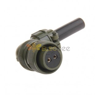 MS3108A18-3S Plug 2 Contacts Soude Socket Threaded Circular Connector