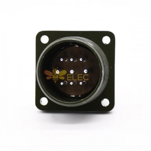 MS3102A20-18P Panel Mount Receptacle 9 Pin Solder Contacts Olive Drab Chromate Plating Connector