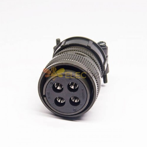 MS3106A24-22S Conector Circular MIL-DTL-5015 Série Straight Plug 4 Contatos Solder Socket