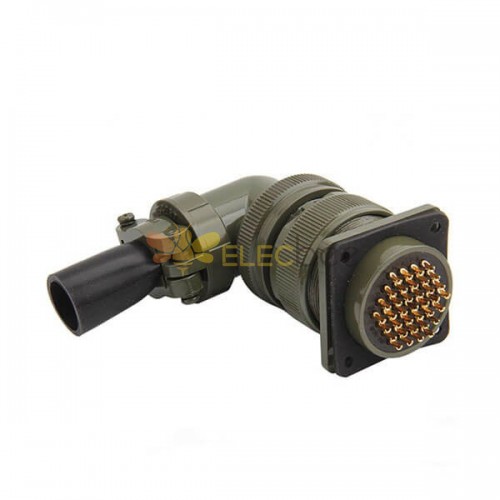 MS3108A28-21S Right Angle Plug 37 Contacts Solder Socket Threaded Circular Connector 5pcs 