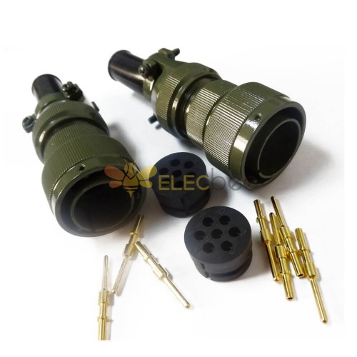 7 Pin Plug Male Straight Bayonet Couplage Solder American-Standard Traction Motor Connector