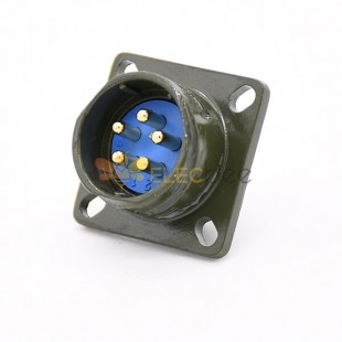 Y2M-5ZJ 5 Pin Male Circular Connector Army Green 21.5mm Mounting hole