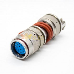 10芯母插头Y27F电缆式卡口连接直式工防黄铜焊杯连接器