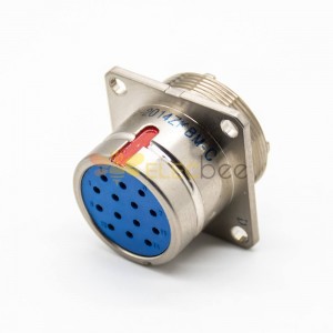 14 Pin Connector Femme Y27G Socket 20 Shell Size Panel Mount 180MD Solder cup Admiralty Metal