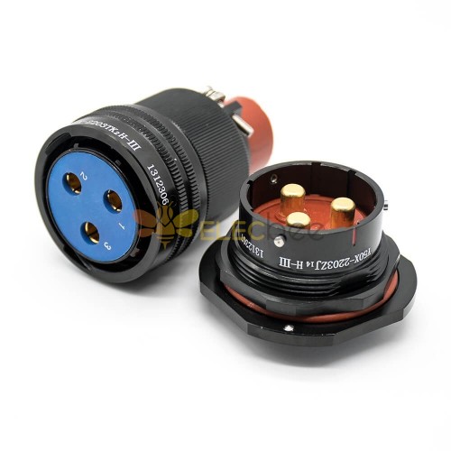 3 Pin Connectors 22 Shell Size Y50X Plug&Socket panel mount Solder cup Straight Bayonet Coupling Female Butt-jiont Male Plug+Socket