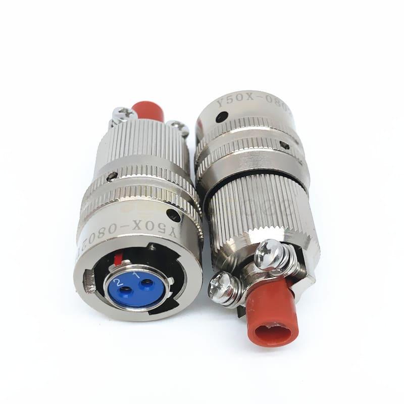 2芯航空插頭座Y50X-0802TK2 Y50X-0802ZJ10連接器公母電纜接插件