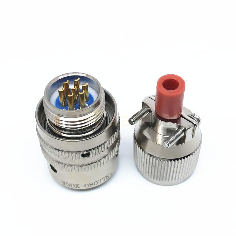 Y50X-0807TK2 7 Pin Female Plug Aluminum alloy 8 Shell Size solder Bayonet Coupling Cable Connector